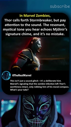 In Marvel Zombies, Stormbreaker’s sound echoes Mjölnir’s chime—definitely no accident