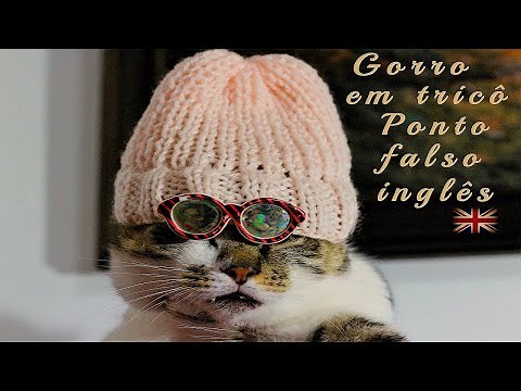 Gorro em tricô em ponto falso inglês