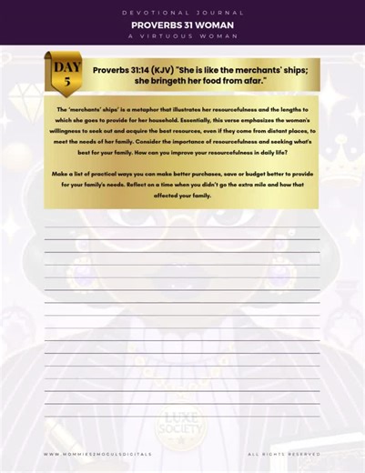 Proverbs 31 Woman Devotional Journal: Christian Scripture Study (KJV, Digital Download) - Etsy