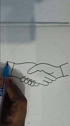 Handshake Drawing Step by Step || How to Draw Shake Hands || Tutorial Video