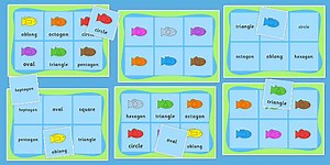 Shape and Colour Fishing Bingo and Lotto Game