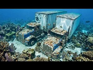 2 Kenworth T800W Trucks Salvaged from the Ocean Floor | Full Reconstruction + 53ft Reefer Trailer