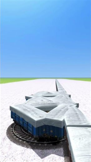 Crazy Massive Train On Branched Giant Circle Railroad 💥😲 BeamNG Train Simulator #shorts