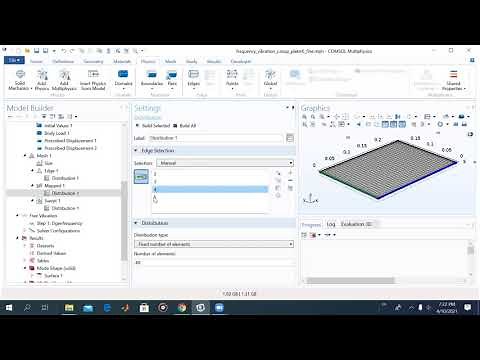 Natural frequencies and mode shapes of thin plate using COMSOL