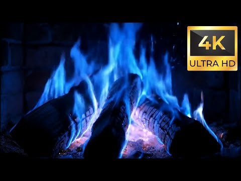 Celestial Blue Flame Fireplace 4K – Cosmic Ambience for Sleep, Meditation & Deep Focus