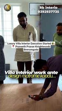 3BHK Villa Interior Execution Started | Praneeth Pranav Knightwoods Beeramguda | RB Interio✨