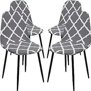 NIBESSER Dining Room Chair Covers Slipcovers Set of 4, Shell Chair Cover for Mid Century Modern Chair, Armless Chair Cover Lounge Accent Chair Cover for Dining, Living Room Side Chairs