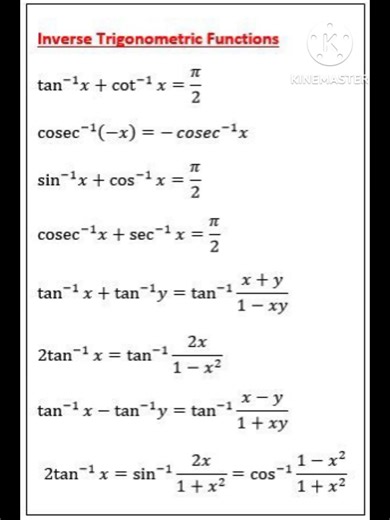 inverse trigonomrtric function 2025 के लिए