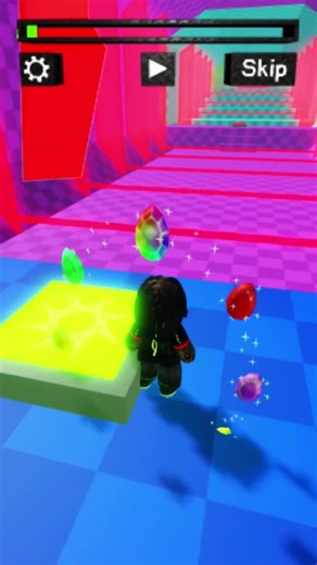 Running from a blue monster