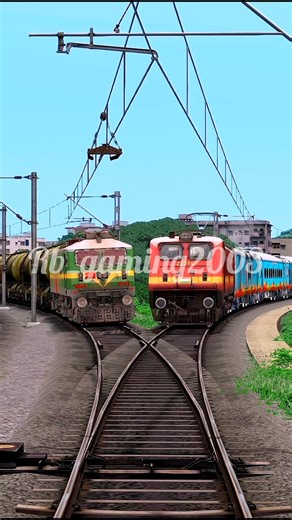 Trains Crossing Bumpy Forked Railroad Tracks, Train Simulator, TrainGames #train#railway