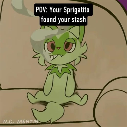 POV: Your Sprigatito found your stash #shorts #pokemon #pov #fyp #420