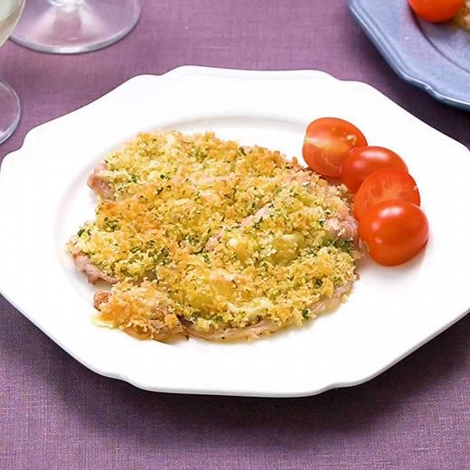 トースターで簡単♪ 豚ロースのチーズパン粉焼きのレシピ動画・作り方 | デリッシュキッチン