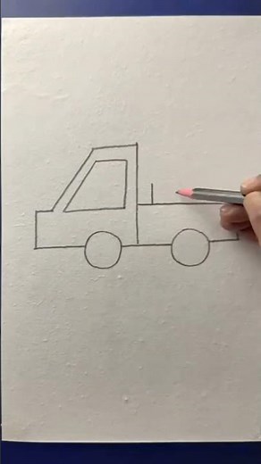 Simple car drawing with pencil