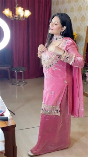 Pink Traditional Look with Glam Makeup ✨ Ethnic Fashion Inspiration 💖 #shortsfeed