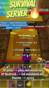 nuevo SERVER SURVIVAl para Minecraft Bedrock y java 1.21+ #mcpe