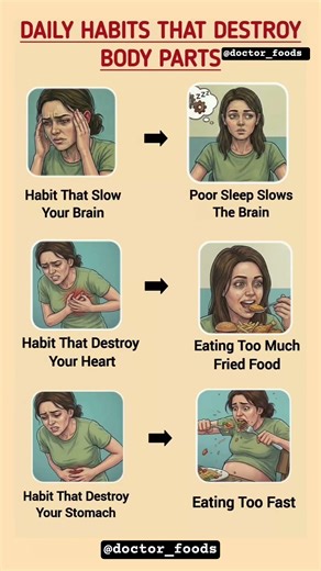 Daily Habits That Destroy Your Body Parts | Brain, Heart & Stomach Damage #healthylifestyle #health
