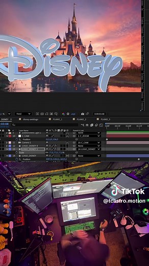 Animando o logo da Disney no After Effects ✨ #aftereffects #animation #disney