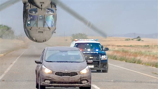 Helicopter pilots in the US use special techniques to pursue vehicles on border patrols