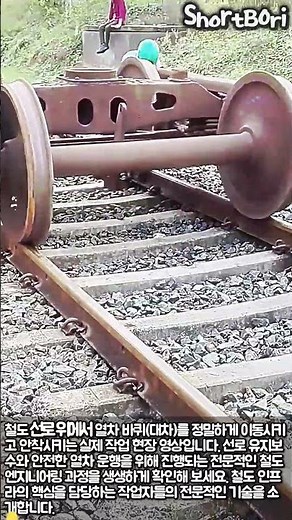 열차 대차(바퀴) 선로 안착 및 이동 과정 #worker #process #railway #track #engineering