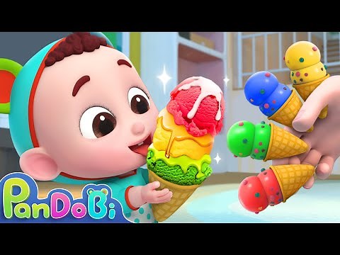 Colorful Ice Cream Song | The Colors Song | Learn Colors | Pandobi Nursery Rhymes & Kids Songs