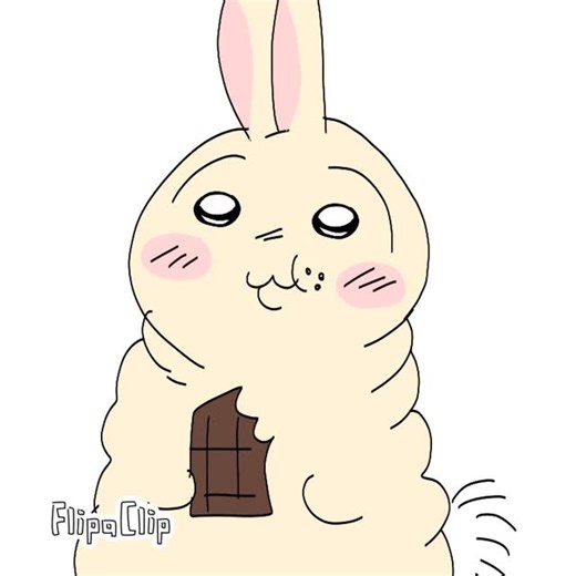 🦇~°๑𝐯𝐚𝐦𝐩𝐲𝐩𝐞𝐚𝐫𝐳𝐳~°๑🦇 on Instagram: "Fat usagi and his chocolate ~ #usagi #chiikawa #chiikawausagi #fatass #gluttonusmonster #silly"