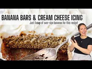BANANA BARS WITH CREAM CHEESE ICING | Just 1 cup of ripe banana