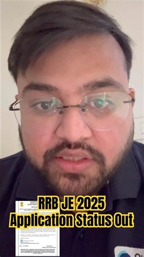 🎯RRB JE Application Status Out 😱