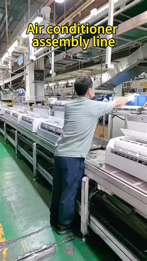 Air conditioning assembly line #Airconditionerline#ACmold#acequipment #accabinet #ACpart#ACR&D#ACTesting#ACfactory#hvac #foryou #tiktok