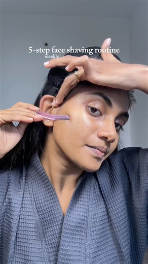 5-step face shaving routine | weekly skin reset & glow-up 🕯️🧸🧺🫧 #skincare #glowup #glowingskin