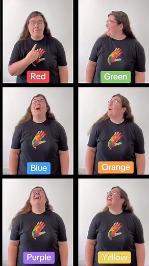 🎨 6 ASL Colors: Red, Green, Blue, Orange, Purple, Yellow 👉 Linked tutorial below!