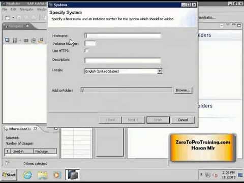 SAP HANA Studio Tutorial 2: Adding a System in SAP HANA Studio to Connect to HANA Database