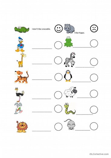 Primary - Animals - I like I don't like