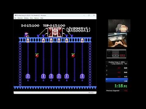 Donkey Kong Jr. - NES (1 Loop 4 Rounds)Time 1:39 My NEW BEST Speedrun