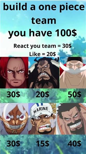 build a one piece team #onepiece