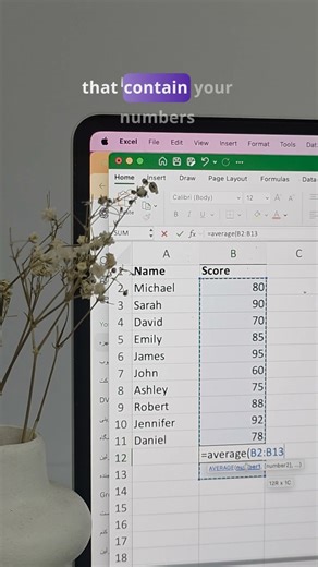 How to Use the AVERAGE Function in Excel (Beginner Friendly!) #excel