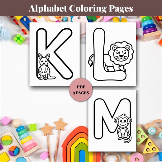 Alphabet K–O Coloring Pages for Preschool | Printable Letter Coloring Worksheets | Kids ABC Learning Activity - Etsy