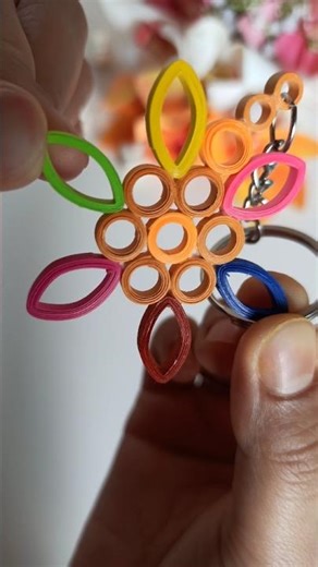 Simple & Cute quilling keychain #diy #diykeychain #shorts