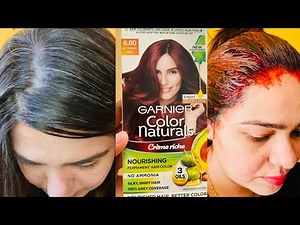 Garnier Hair Color 6.60 Intense Red Review & Demo for Black Hair! Cover grey hair at home