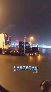 Gabe Helman lighting up a foggy night #largecarmag #peterbilt | Largecarmag Steve