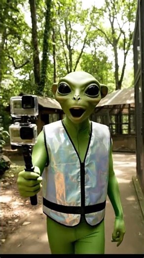 Alien Visits the Zoo! 🤣🦒 #Zorp