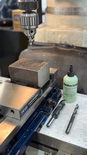 Adam Booth on Instagram: "Drilling a hole through 3” mystery steel plate part 1. This rusty & crusty piece of flame cut metal showed up at my shop that needs a 1” hole in it and milled down to 2.5” thickness. Here I’m using my 1/2” C-L drill to get a pilot hole through the material using the KBC mill. #abom79 #manualmachining #machineshop #jobshop #millingmachine #anchorlube #drill #greenfieldcuts #chicagolatrobe #cuttingtools #tecoworkholding #snapjaws"