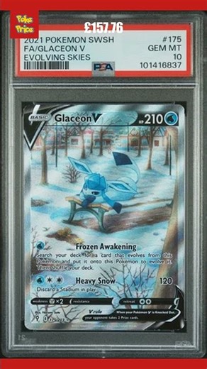 Glaceon V Alt Art 175/203 - Evolving Skies - Pokemon Card - PSA 10