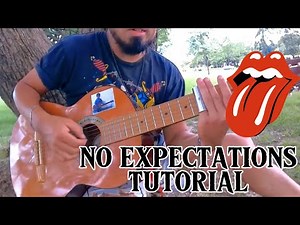 NO EXPECTATIONS rolling stones - GUITAR LESSON - cover - slide - tutorial - brian jones