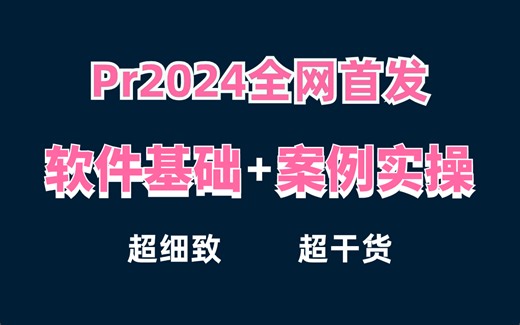 【PR2024全网首发】全套入门剪辑教程【软件基础 案例实操（漫剪及影视技巧）】超干货！