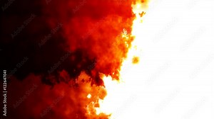 A 15 second loop of a right justified smoke and fire loop with matte. HD 1080.