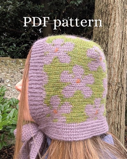 Forget-me-not Crochet Bonnet Pattern - Flower Balaclava/head Piece - PDF Pattern - Etsy