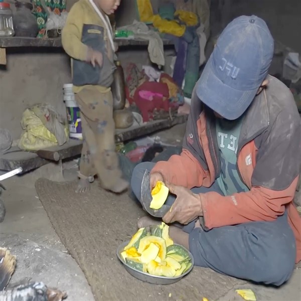 Cooking curry of Pumpkin by using primitive technology Nepali Village. | Traditional Life TV