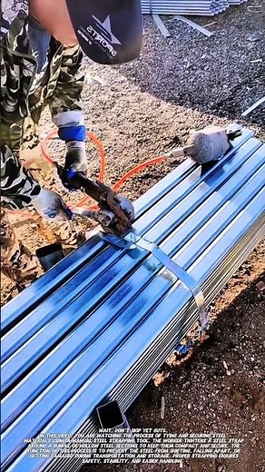 Steel Bundling Process | Manual Steel Strapping Tool in Action.