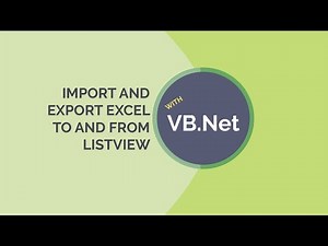 VB.Net Tutorial - Import and Export Excel Data to and from Listview control with Source Code