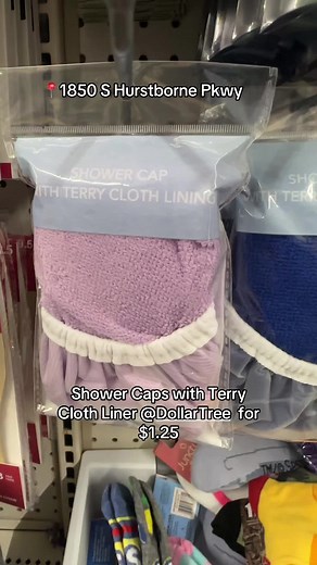 Shower Caps with Terry Cloth Liner at Dollar Tree